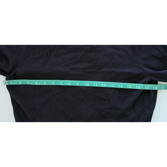 Women’s Black Gold Grommet Toggle 3/4 Sleeve Cropped Cardigan Classic Preppy Lg - Picture 8 of 9